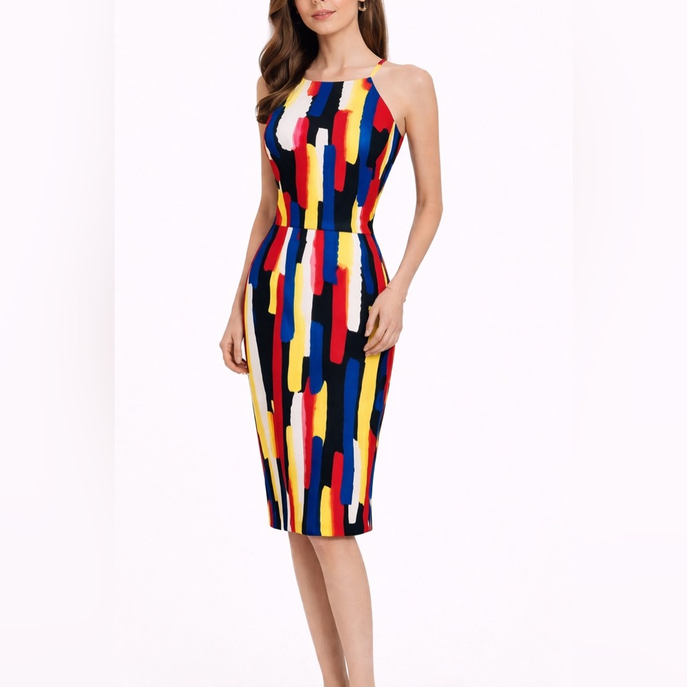 Alexia Admor Multicolor Striped Midi Dress - size M